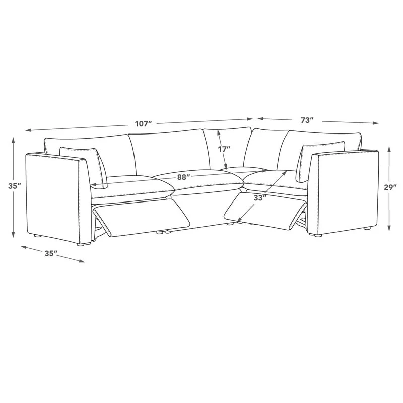 Cypress 107W L-shape Power Reclining Sectional Sofa Couch