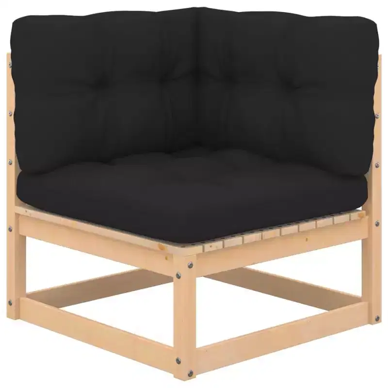 vidaXL Garden Lounge Set Solid pine wood, fabric (100% polyester)