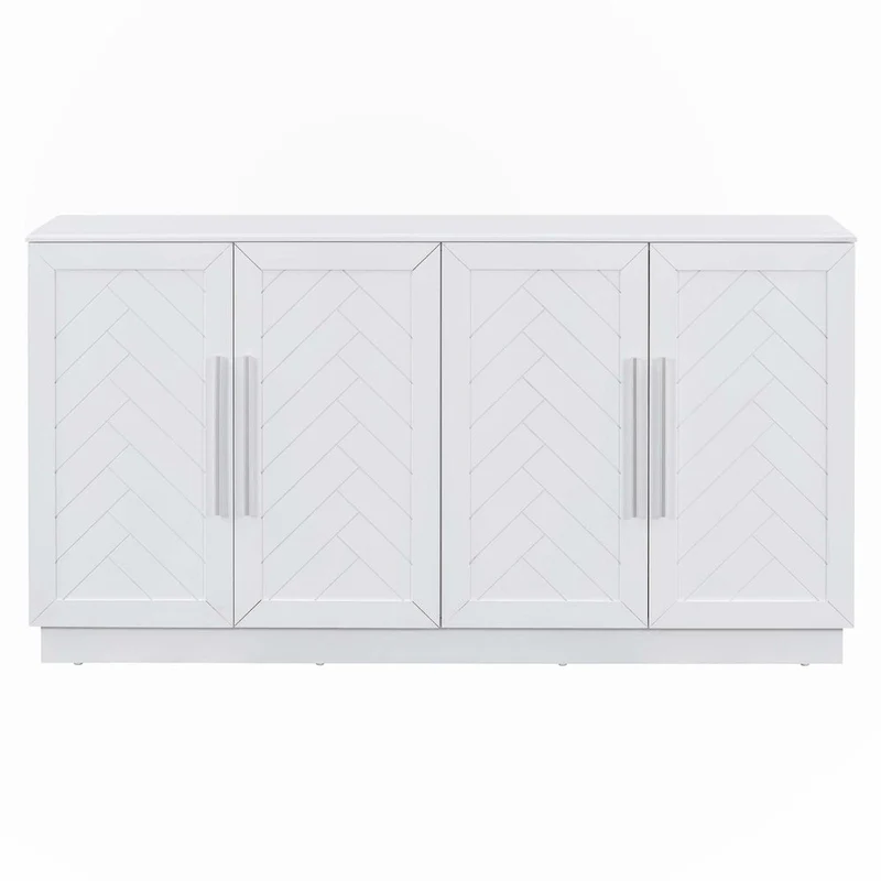 Sideboard with 4 Doors Large Storage Space with Adjustable Shelves