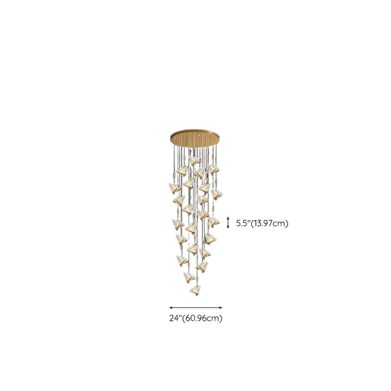 Modern Crystal Linear Butterfly Chandelier Light with Remote
