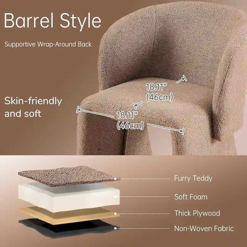 Howtai Barrel Dining Sofa Chairs Upholstered-Fully Wrapped