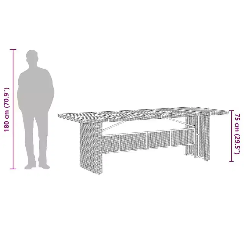 vidaXL Garden Dining Set Black PE Rattan Large UV-resistant materials