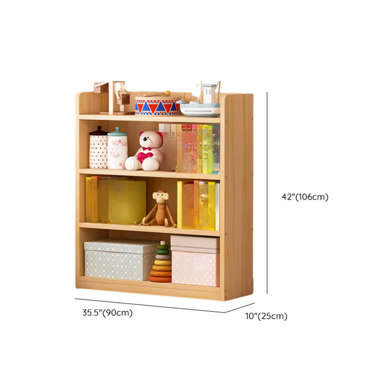 Solid Wood 5-Tier Display Open Shelving Unit Bookcase