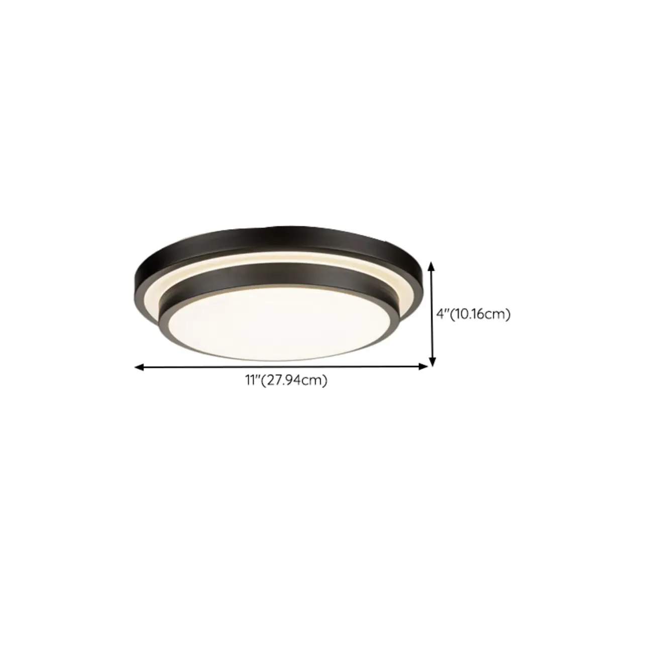 Industrial Black Round Warm LED Flush Mount Ceiling Light