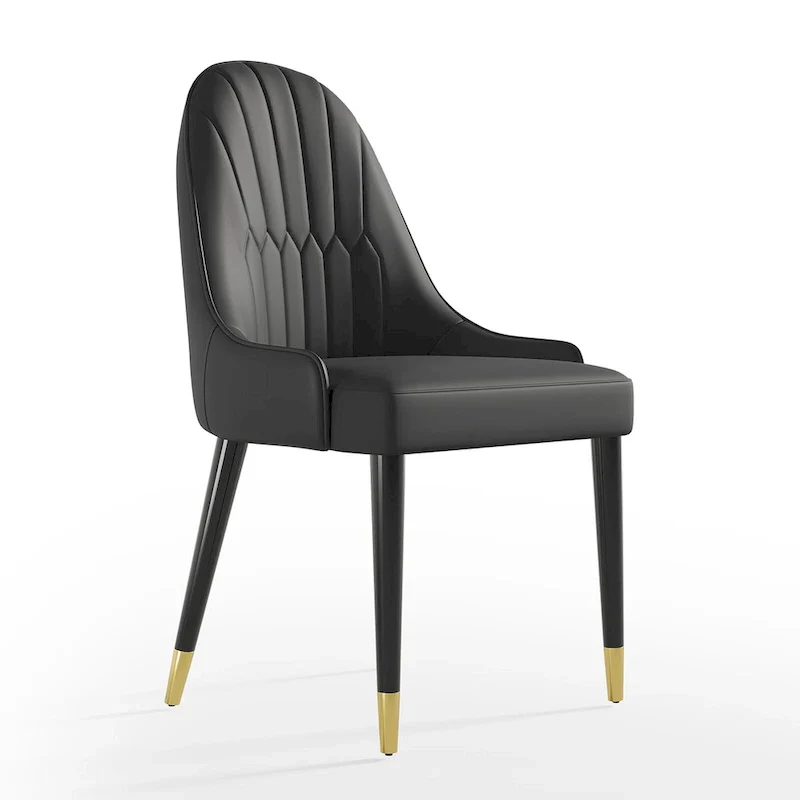 Dining Chair Modern Accent Chairs Faux Leather Side Chairs (Set of 4)