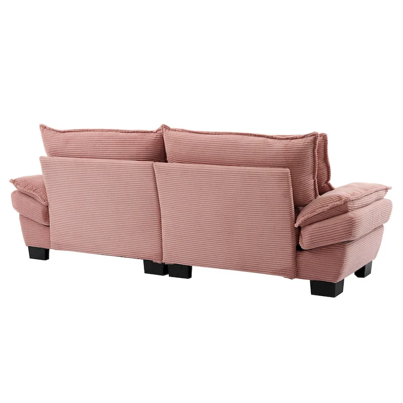 65.5 Upholstered 3-Seater Sofa Couch with Two Pillows and Sturdy Construction