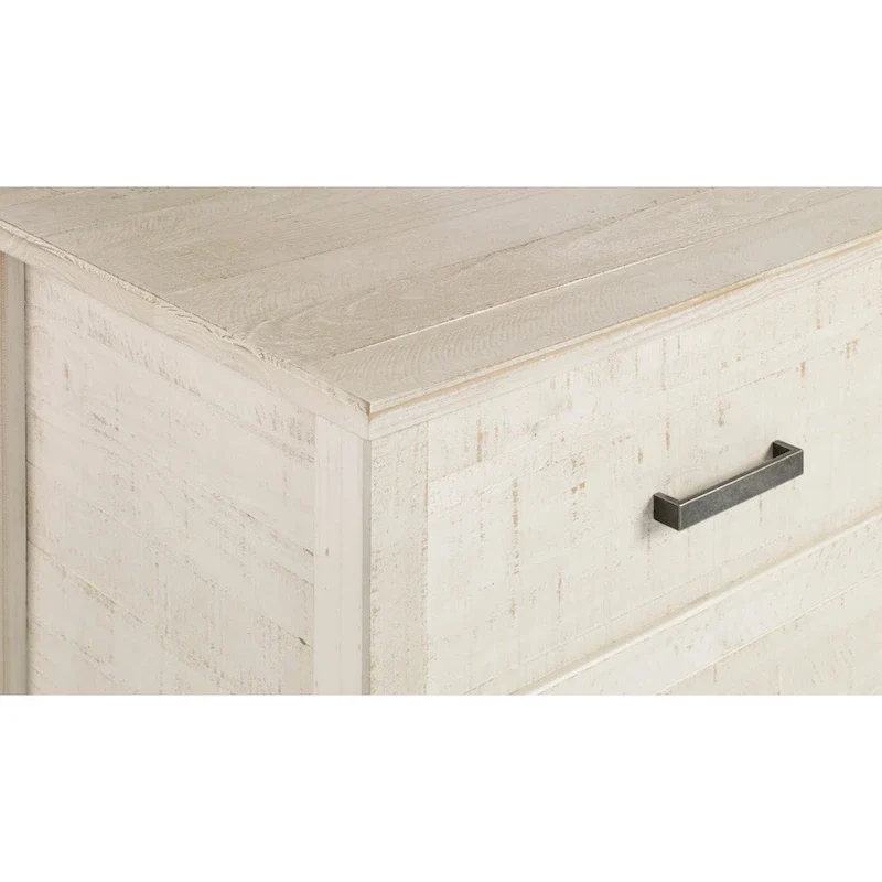 Grey / Walnut / Antique White Rustic Solid Wood 6-Drawer Dresser