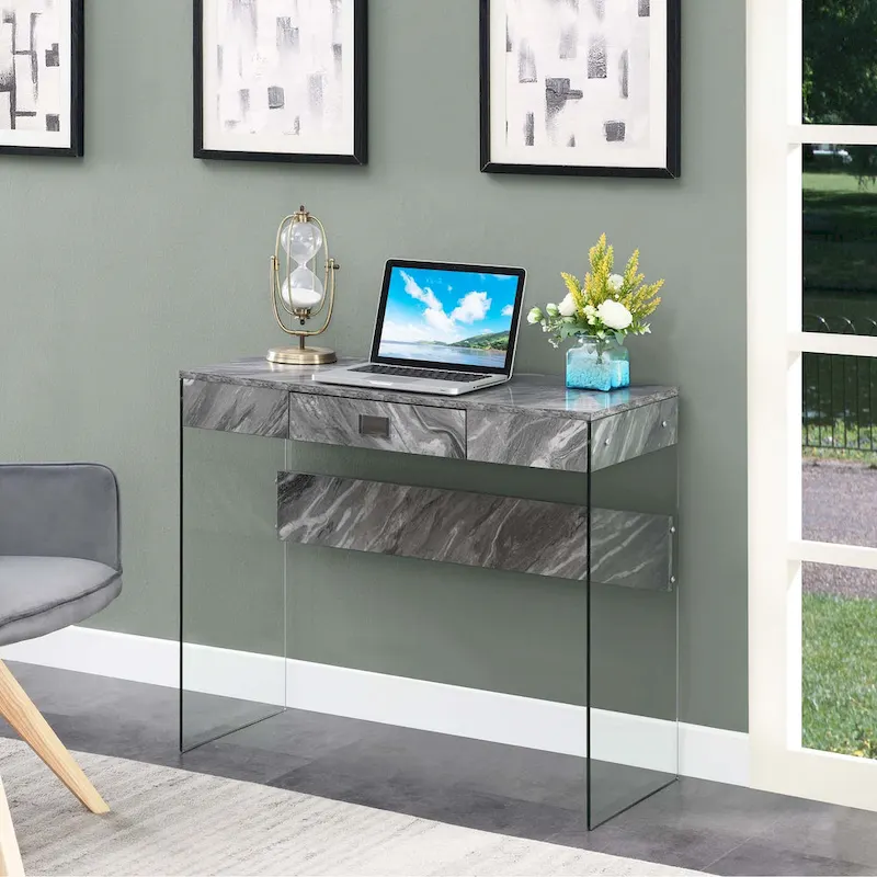 Convenience Concepts SoHo 1 Drawer Glass 36 Desk