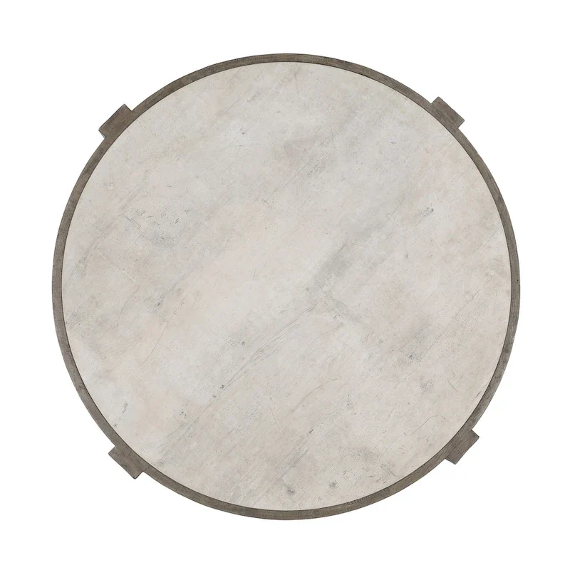 Classic Home Sonoma 52 Round Reclaimed Pine Coffee Table in Distressed Gray