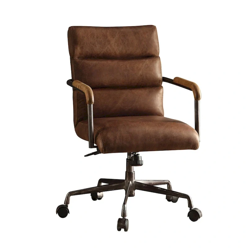 ACME Harith Executive Office Chair, Retro Brown Top Grain Leather