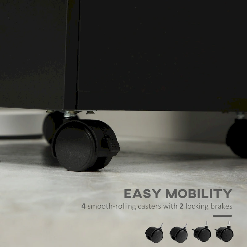 3-Drawer Vertical Mobile File Cabinet