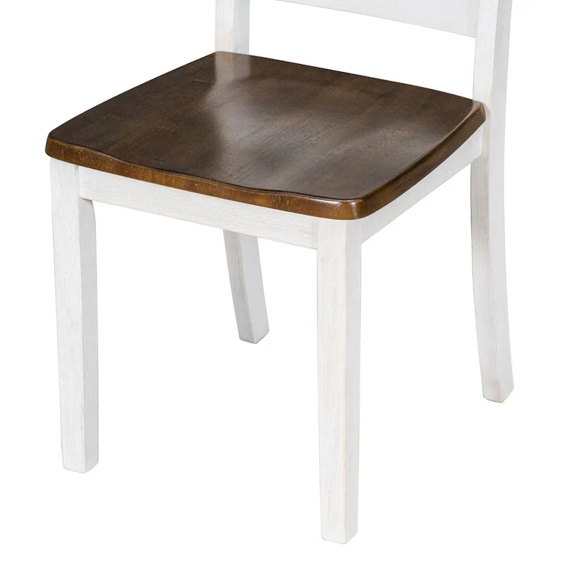 Rustic Style 6-Piece Dining Room Table Set with 4 Upholstered Chairs & a Bench