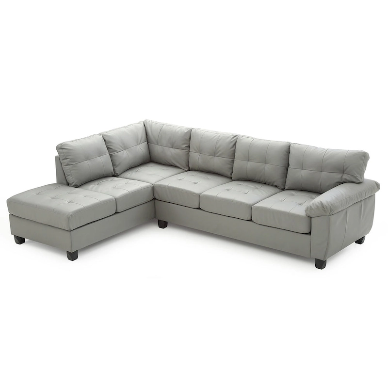 Gallant 111 in. W 2-piece Faux Leather L Shape Sectional Sofa - 78L x 111W x 32H