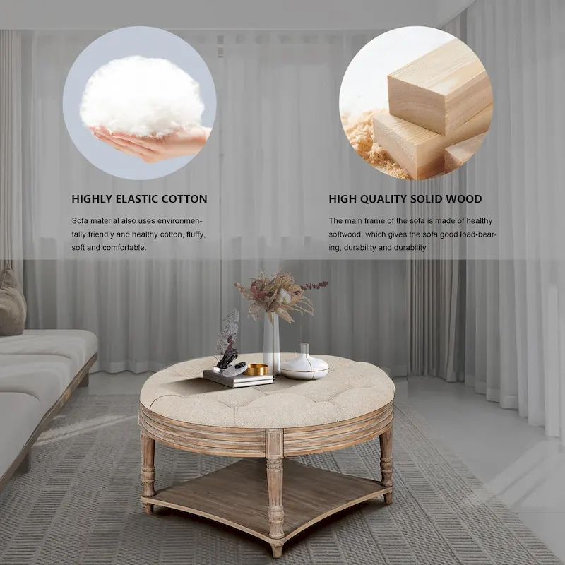 Large Round Ottoman Coffee Table