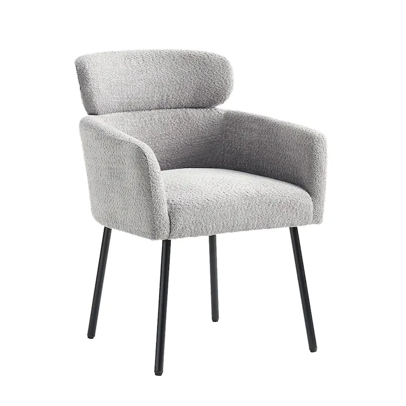 Amos Modern Boucle Dining Chair with Adjustment Feet
