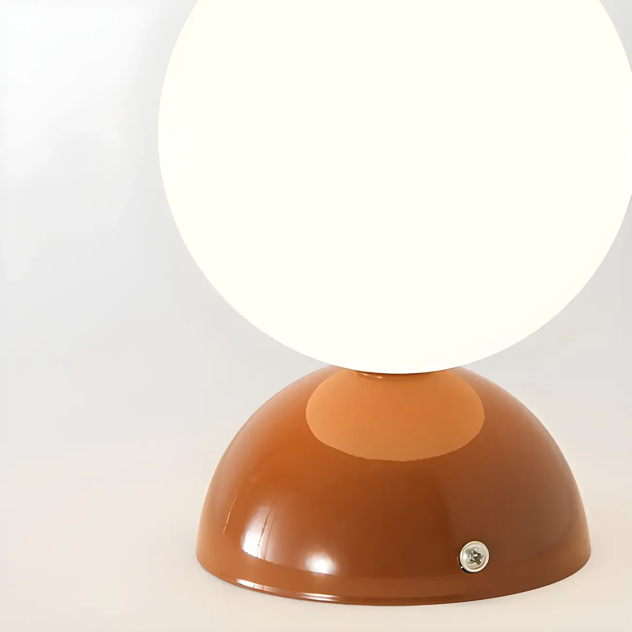 Simple White Ball Shade Metal Semi Flush Ceiling Light