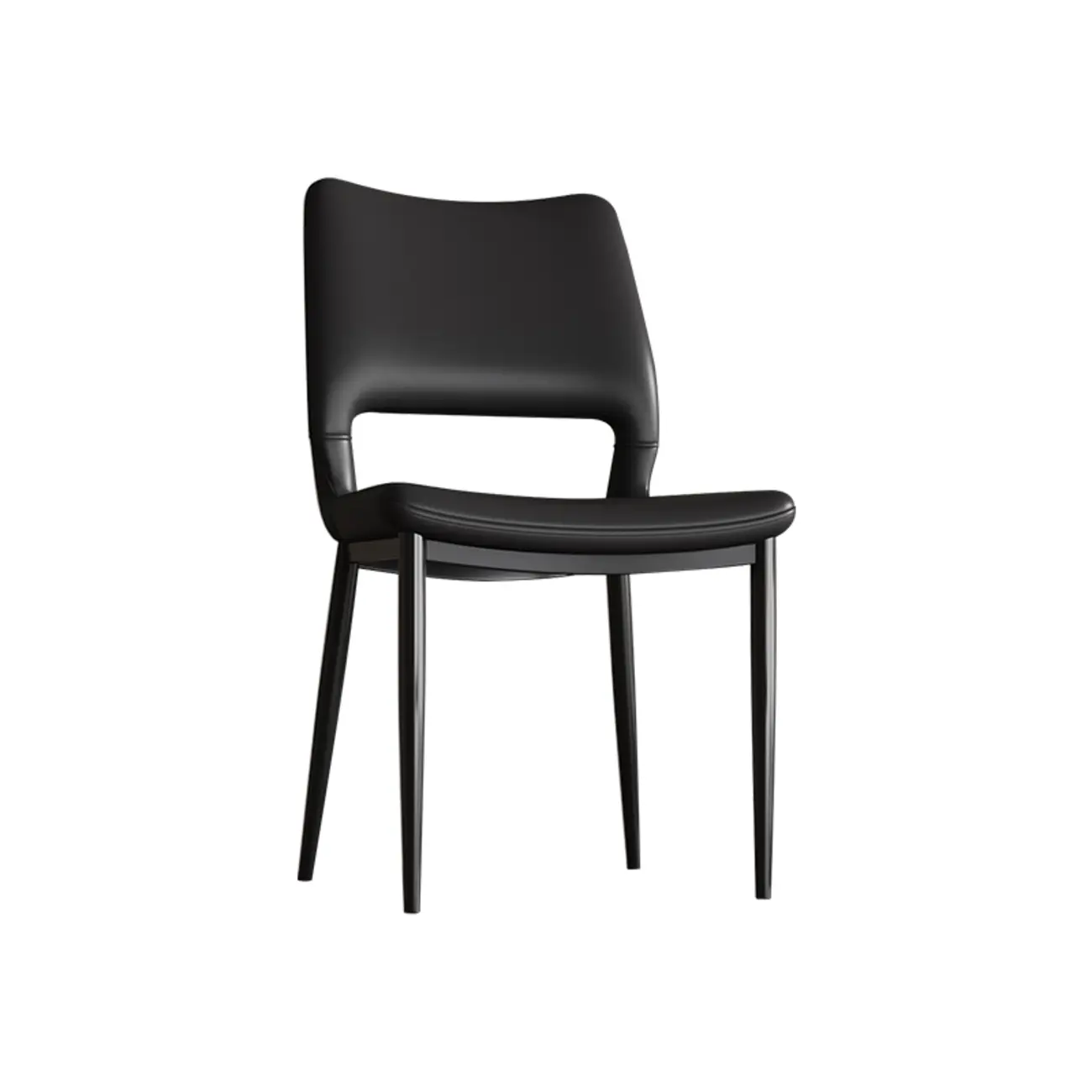 Modern Faux Leather Open Low Back Armless Dining Chair