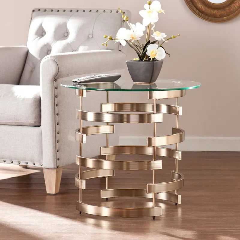 Champagne Metal Side Table