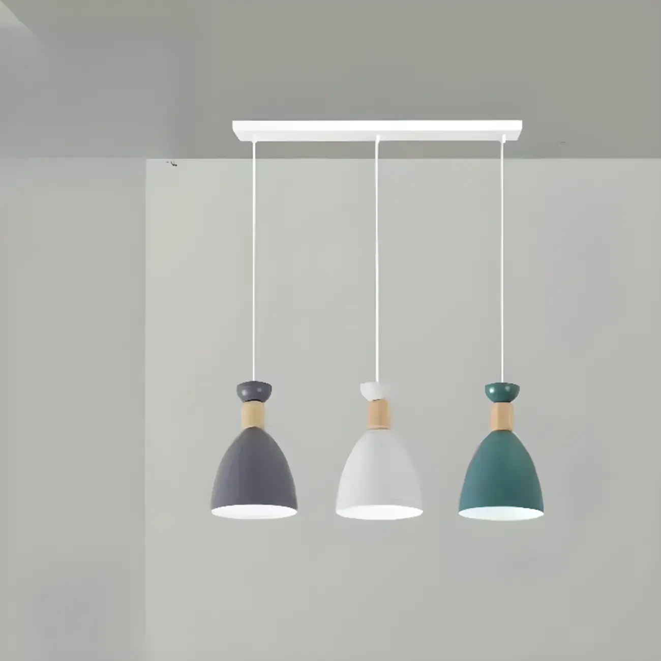 Modern Ferruginous 3-Light Metal Geometric Kitchen Pendant