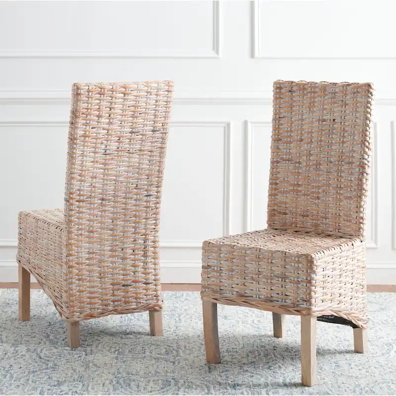 SAFAVIEH Candy Natural Wicker Dining Chair (Set of 2) - 19 W x 22 D x 41 H - 19Wx22Dx41H