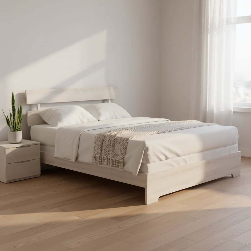 3 Piece White Platform Bedroom Set