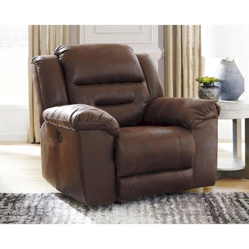 Faux Leather Power Rocker Recliner – Chocolate, Single Seat