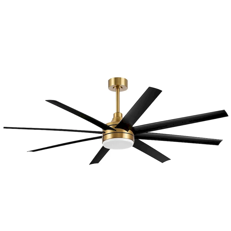65 Inch Gold Morden Ceiling Fan with Light Remote(8-Blade)