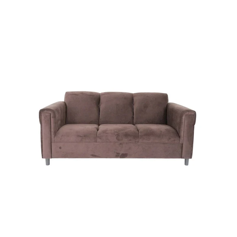 Mid-Century Modern Suede Sofa - 3 Seater