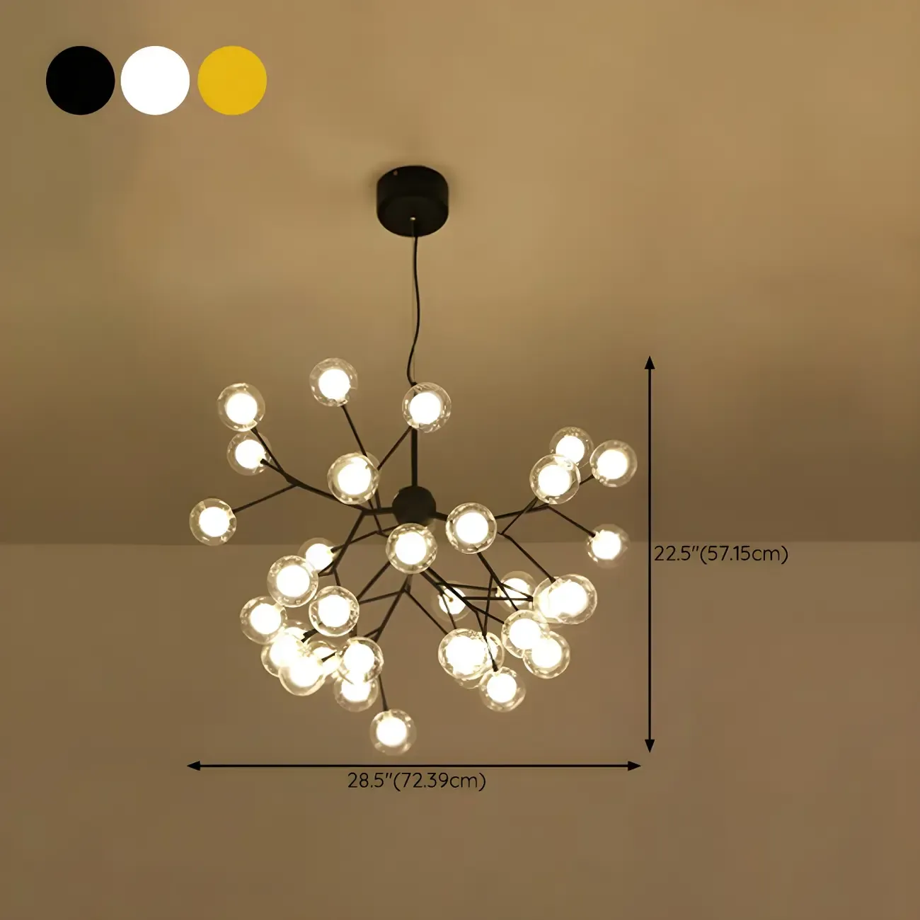 Adjustable Modern Globe Glass Sputnik Chandelier