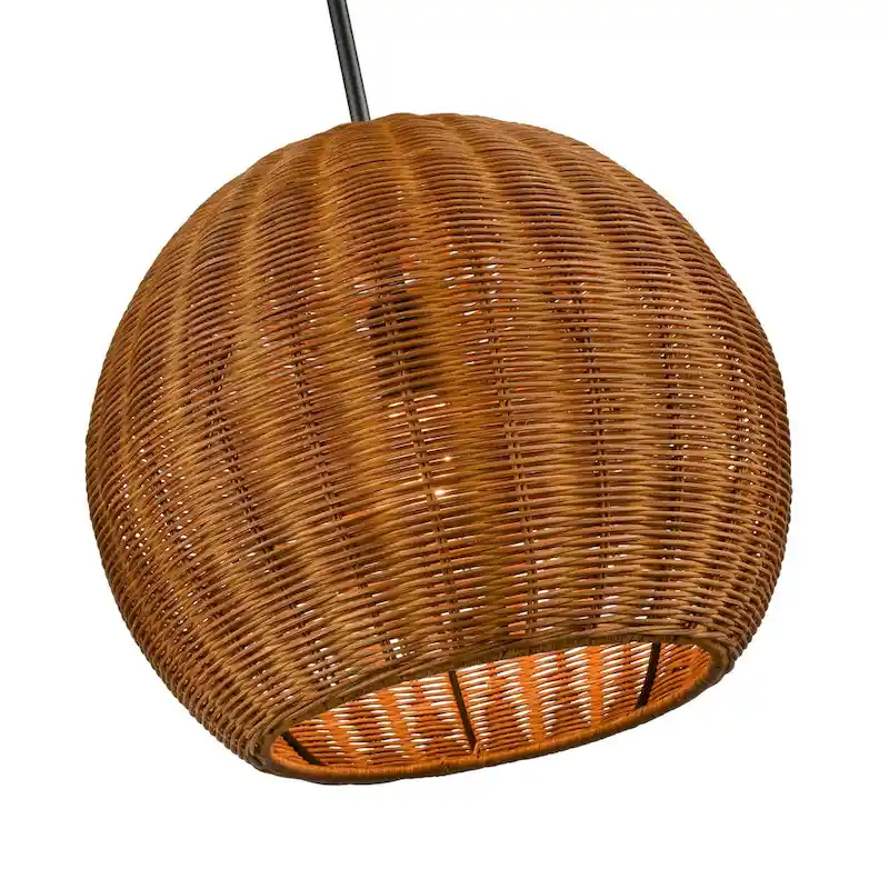Millennium Lighting Elise Natural Rattan 1 Light Dome Pendant Fixture