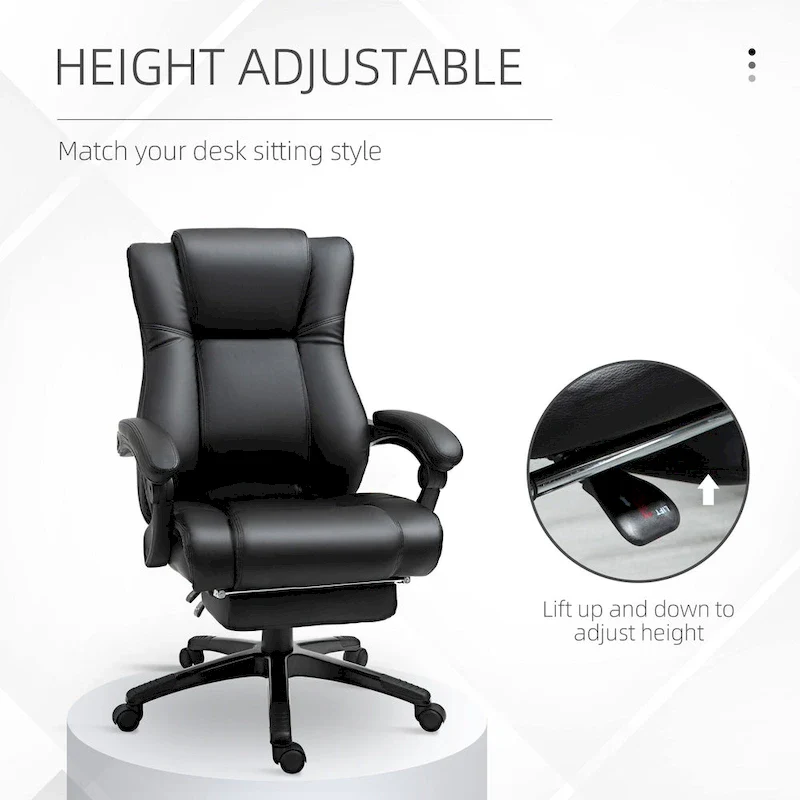 Executive High Back Office Chair Executive Computer Desk Chair with Adjustable Height and Retractable Footrest