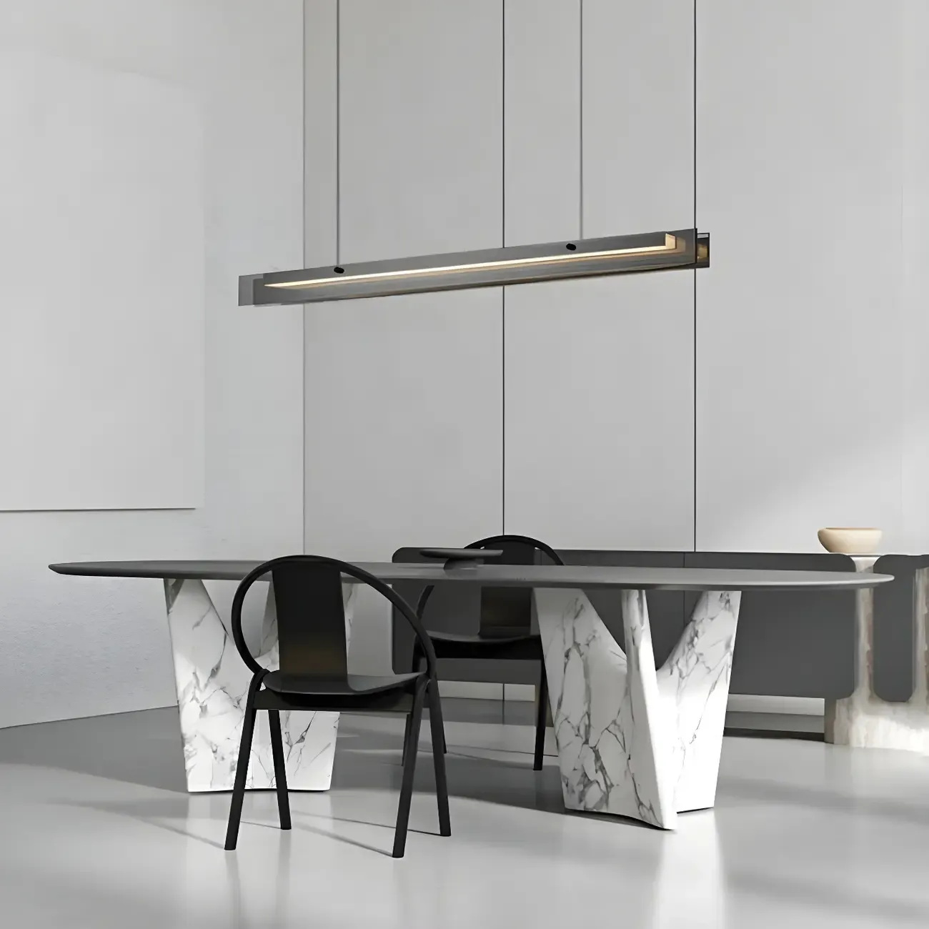 Modern Black Dimmable LED Island Pendant Light for Kitchen