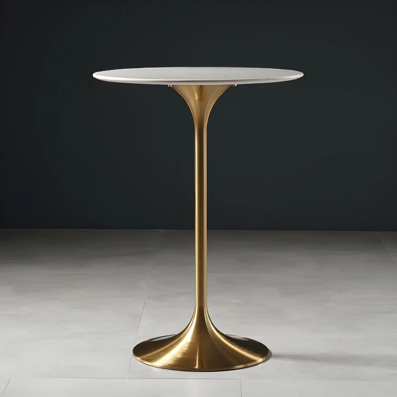 Glam Round Tall Bistro Table Pedestal Base Bar Table