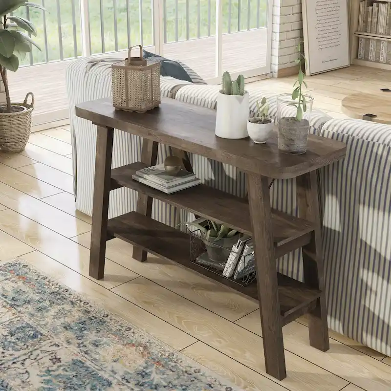 47-inch 2-Open Shelf Console Table