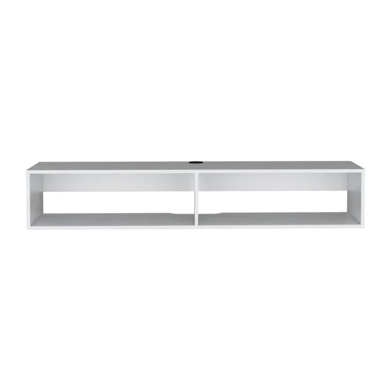 Modern TV Console Wall Mounted 59 Floating Media Stand with Shelves and Cable Management - 10.4H x 59.1W x 12.6D