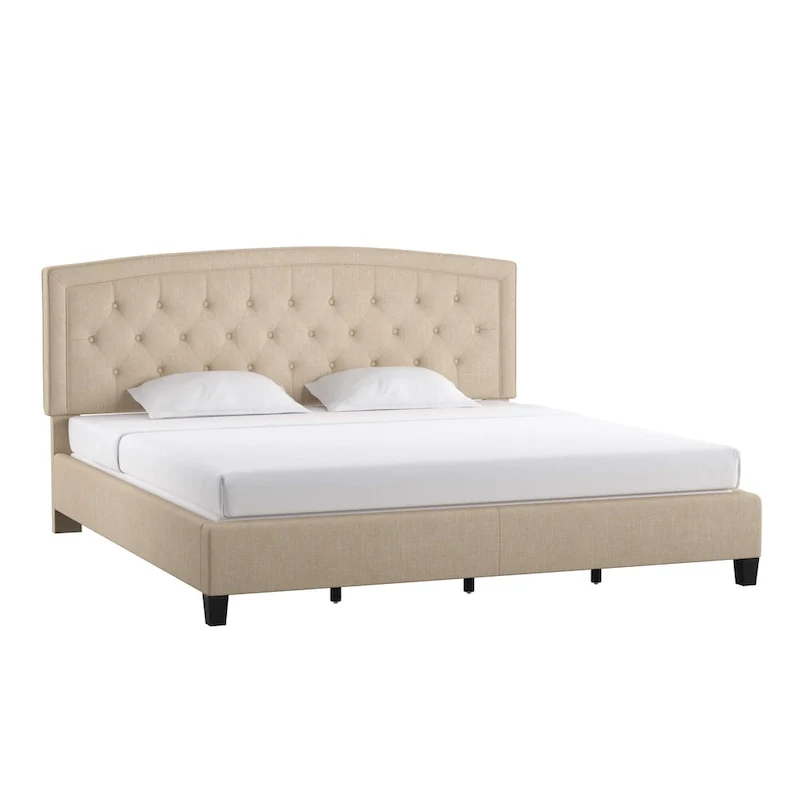 Fontana Adjustable Diamond-tufted Arched Back Bed by