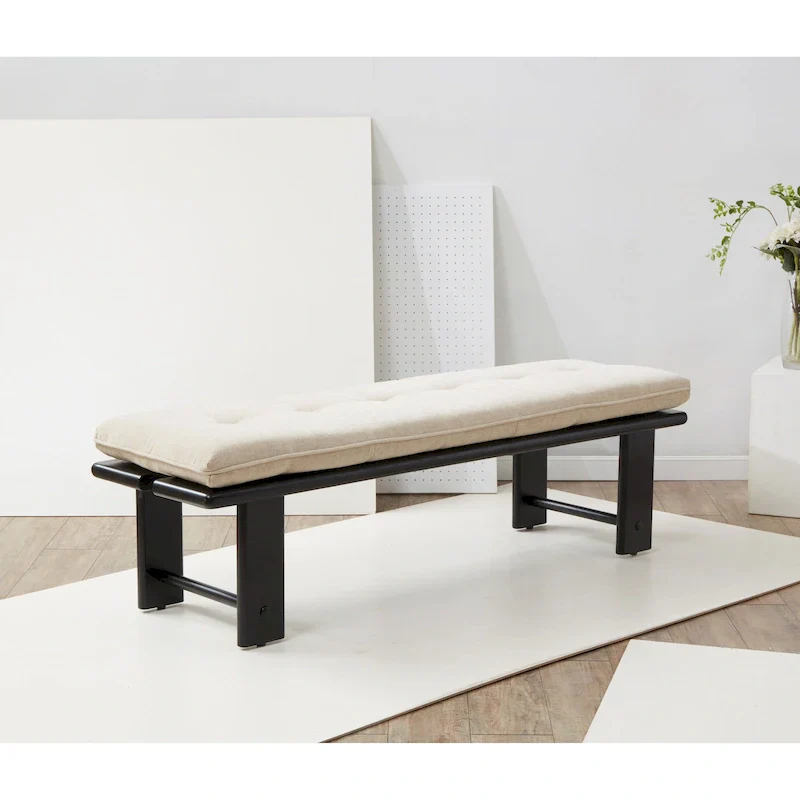 SAFAVIEH Couture Rasema Modern Cushion Bench - 60.8 In. W x 18.9 In. D x 18.1 In. H - 61Wx19Dx18H