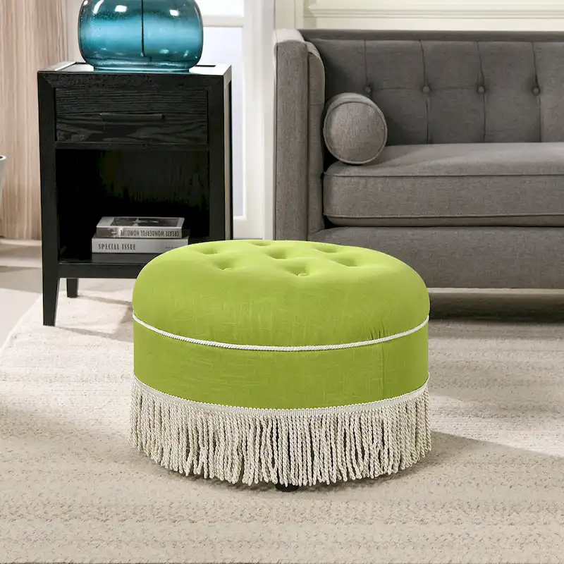 Yolanda 24 Upholstered Round Accent Ottoman