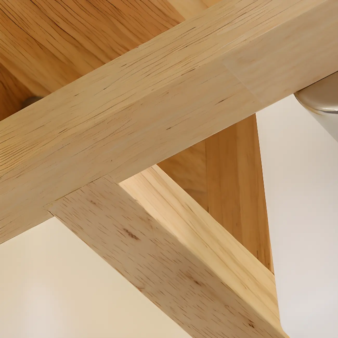 8.5 Height Square Glass Natural Wood Semi Flush Ceiling Light