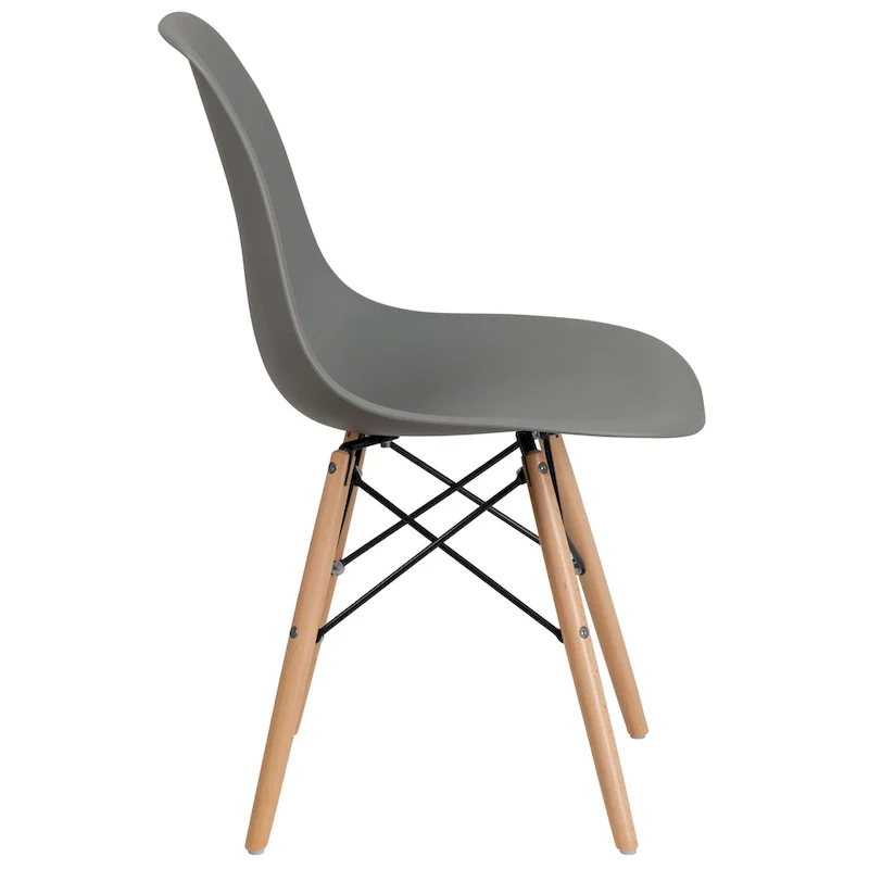Plastic Chair with Wooden Legs
