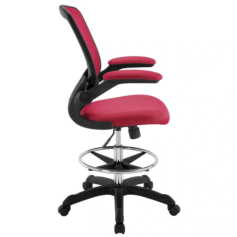 Adjustable Height Drafting Chair with Mesh Back & Rolling Casters