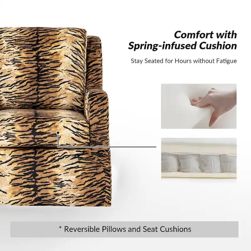 Stan Farmhouse Slipcover Rocking Swivel Chair Set of 2 by HULALA HOME