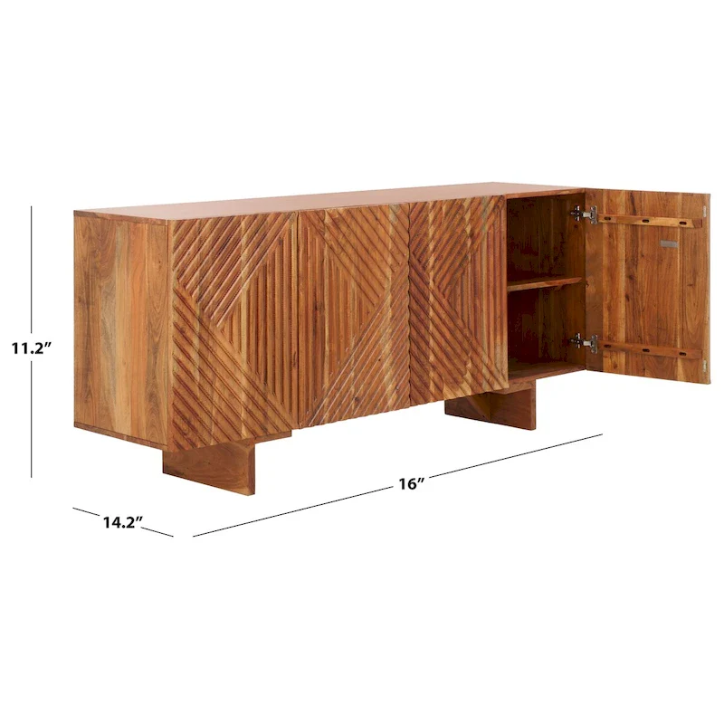 Hewitt 4-Drawer Acacia Wood Sideboard - 68W x 18D x 30H