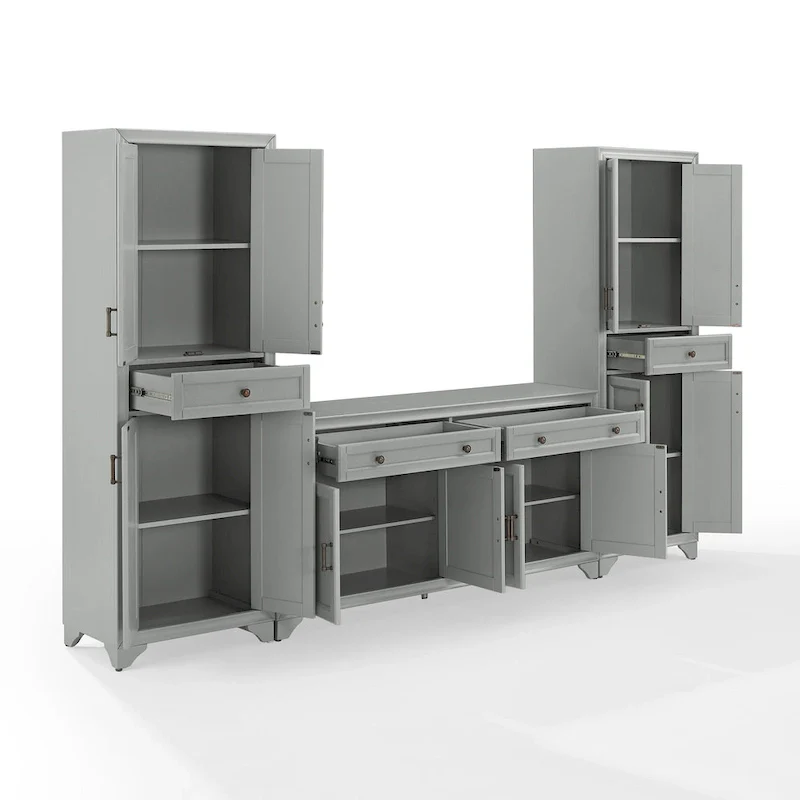 Crosley Tara 3-piece Sideboard and Pantry Set - 15x108.5x67.75