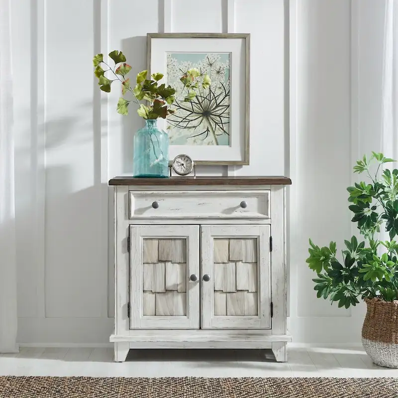 Riverstone White & Tobacco Accent Cabinet