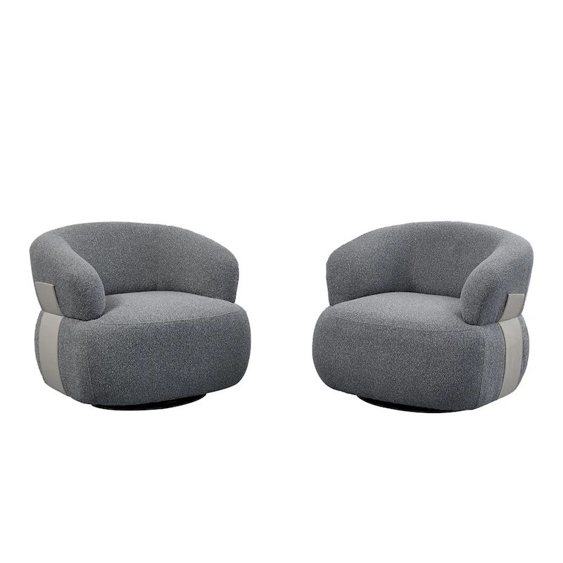 Kieon 33 W 360 Swivel Modern Barrel Chair Accent Chair Set of 2