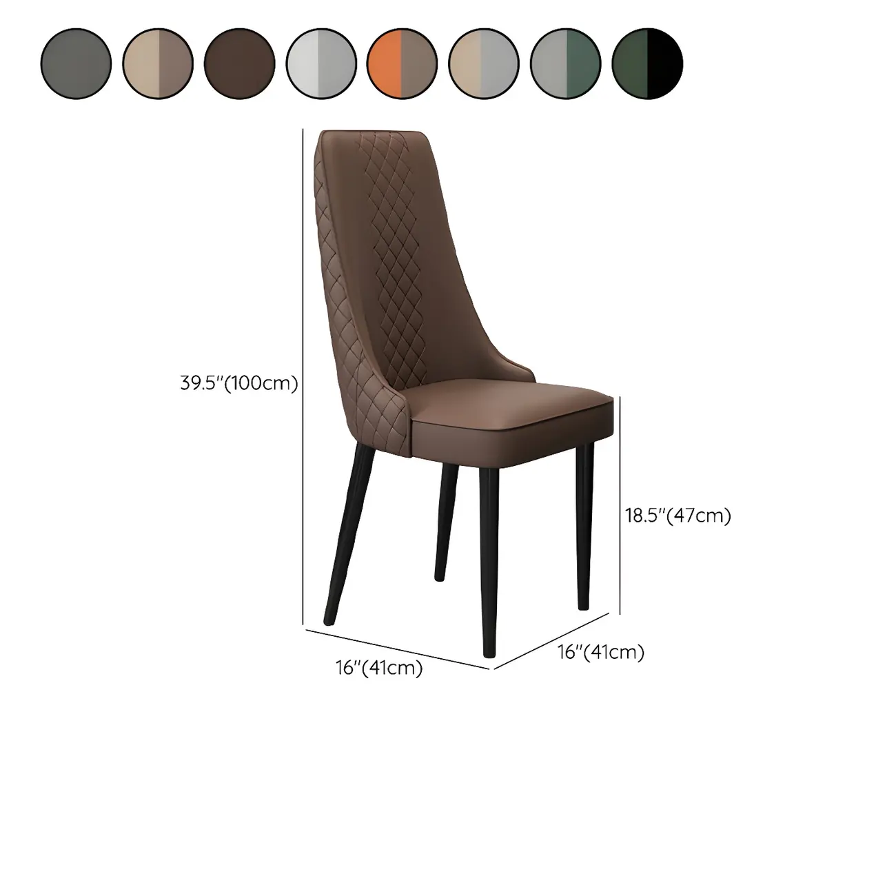 Modern Leather Full Back Upholstered Dining Chair
