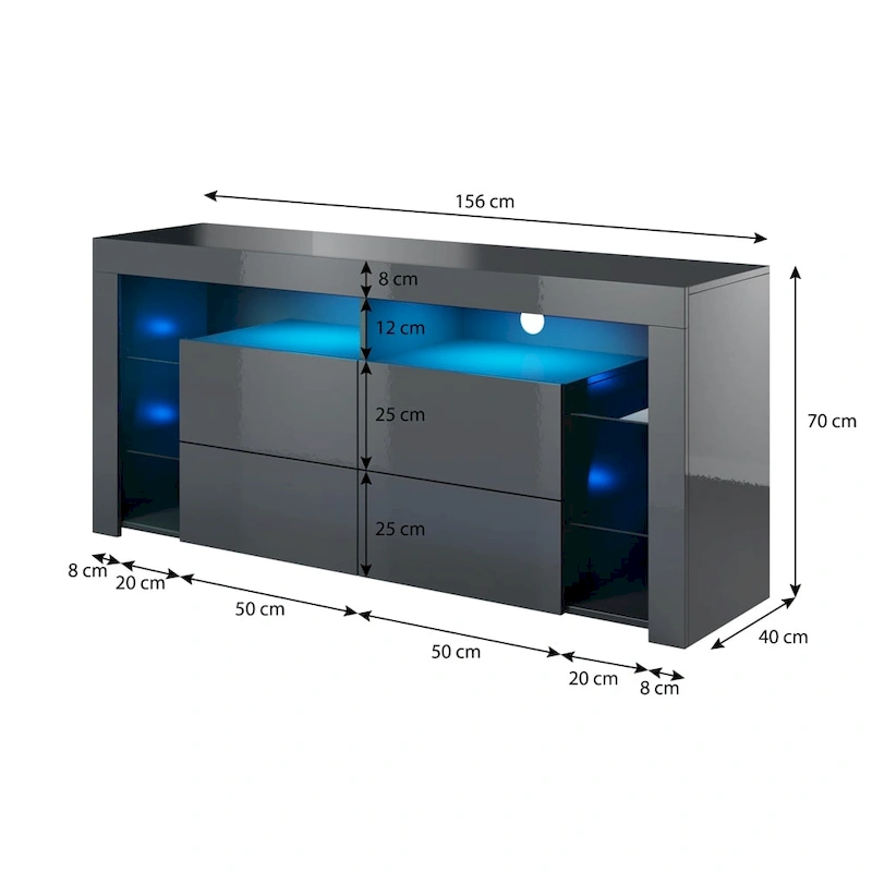 Meble Furniture Minelli Modern 61-inch Glossy TV Stand