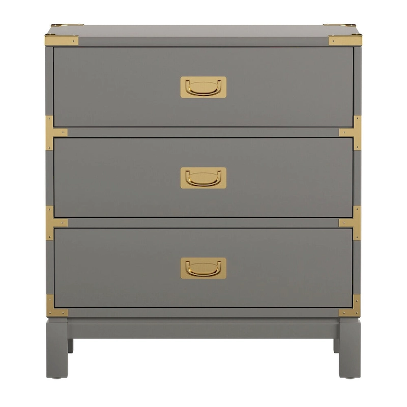 Kedric 3-drawer Goldtone Accent Nightstand by iNSPIRE Q Bold