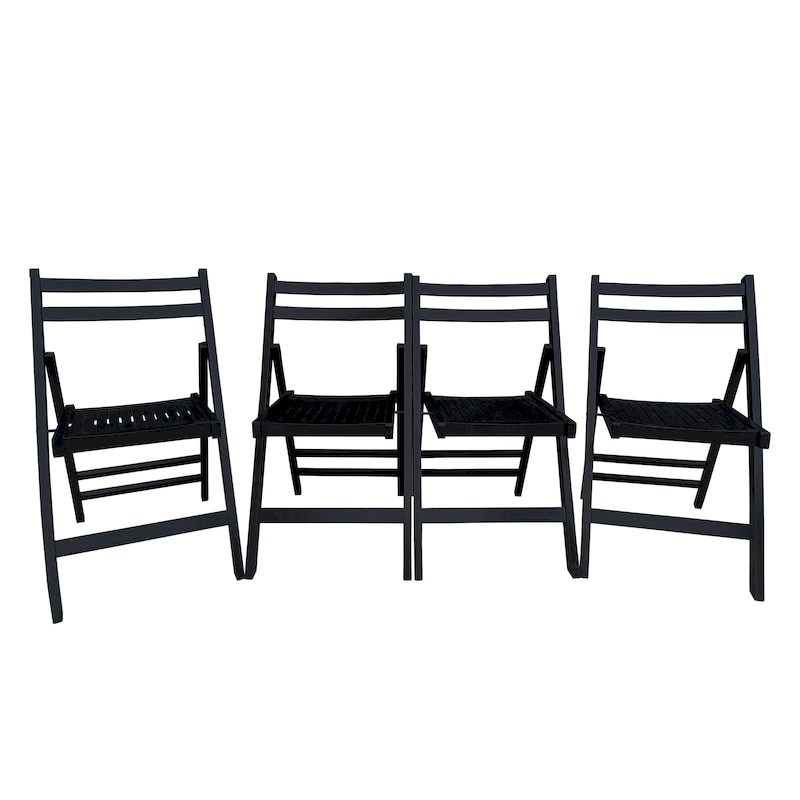 Wood Folding Chair Set of 4